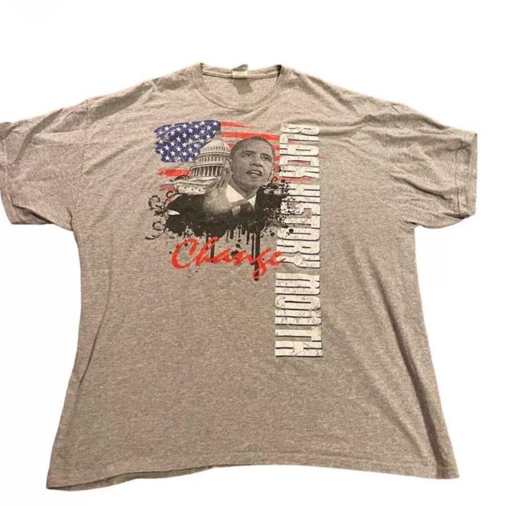 Vintage Obama Shirt “Change” Black History Month Size 2XL